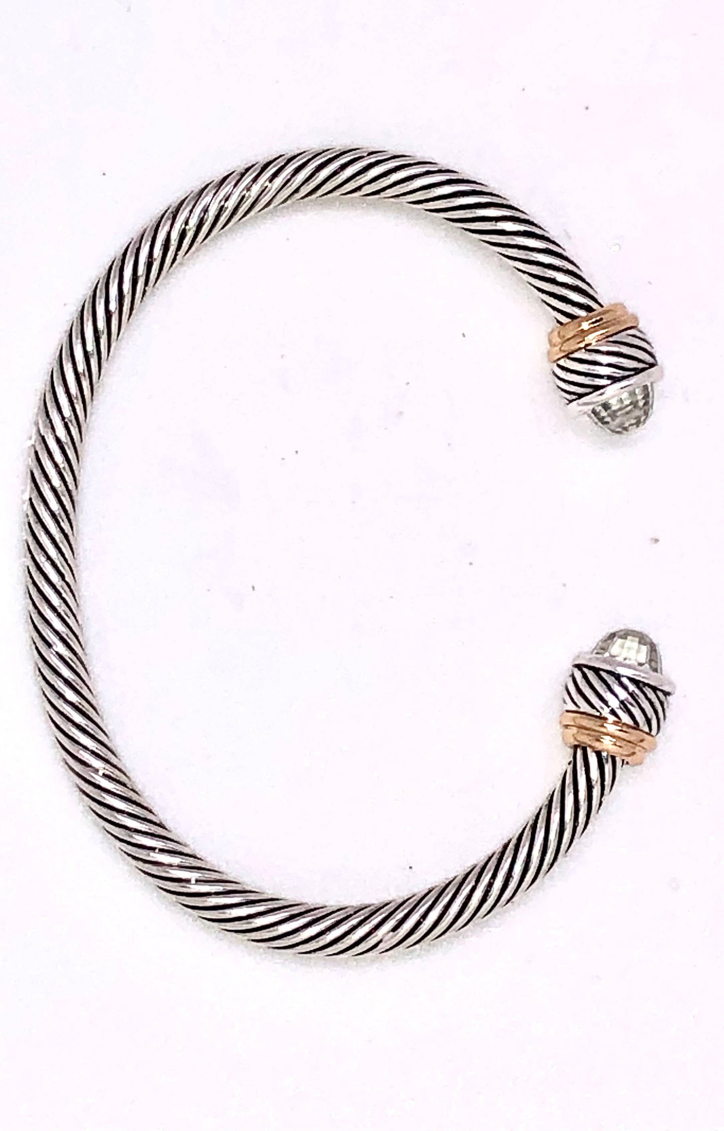 Rant & Rave Classic - Cuff Alloy Plated w/Bevelled Clear Glass 7-8”