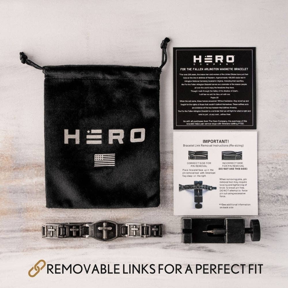The Hero Company - The Hero Company - 'For The Fallen' Arlington Magnetic Bracelet: Helps Pair Veterans With A Service Dog Or Shelter Dog - Faire