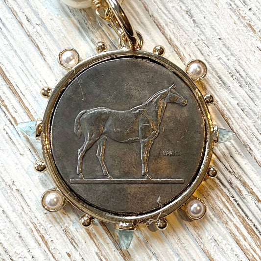 French medallion coin horse jewelry boutique fall: Horse coin