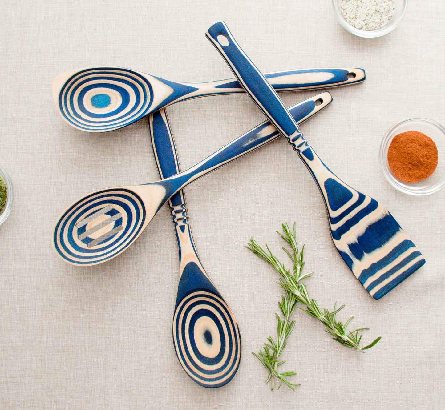 Island Bamboo - 12" Blue Pakka Wood Spatula