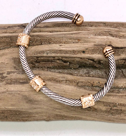 Rant & Rave Classic - Cuff Alloy Plated 3 Circle Multi Metal 7-8”
