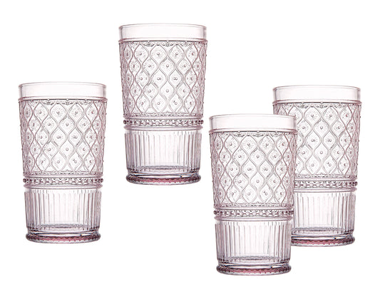 Set of Four Pink Claro Highball