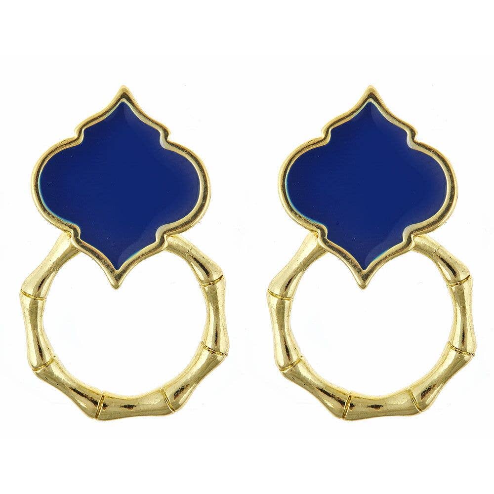 Bamboo Spade Earring: Gold / White