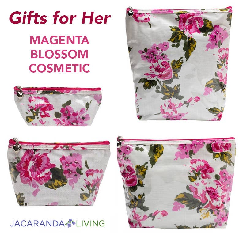 Jacaranda Living - Cosmetic Bag (Small) - Magenta Blossom