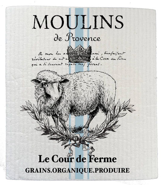 Vintage French Moulins Lamb Kitchen SWEDISH DISH CLOTH
