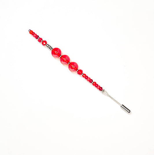Assorted Deluxe 5" Stick Hat Pins : Red