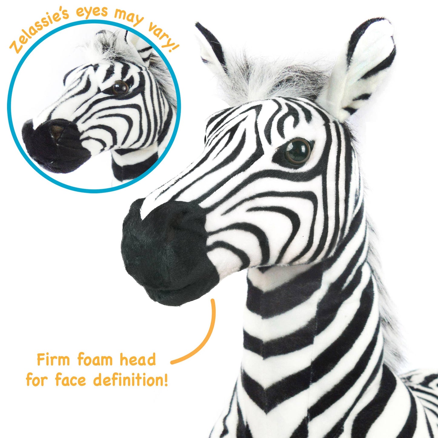 VIAHART Toy Co. - Zelassie The Zebra | 31 Inch Stuffed Animal Plush