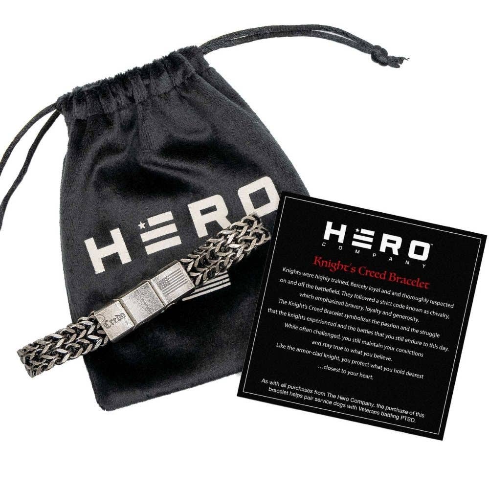 The Hero Company - The Hero Company- Knight's Creed BELIEVE Credo Bracelet: Helps Pair Veterans with Service or Shelter Dogs- Faire