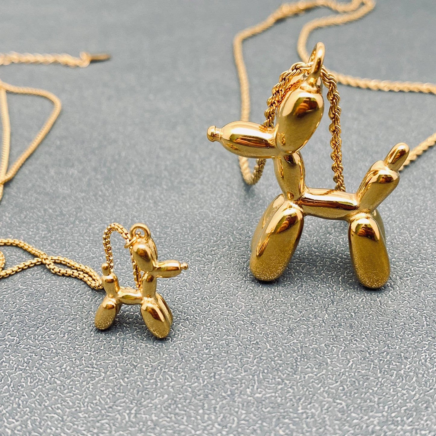 Mio Queena - Balloon Dog 18K Gold-plated Stainless Steel Necklace - FGS: Large