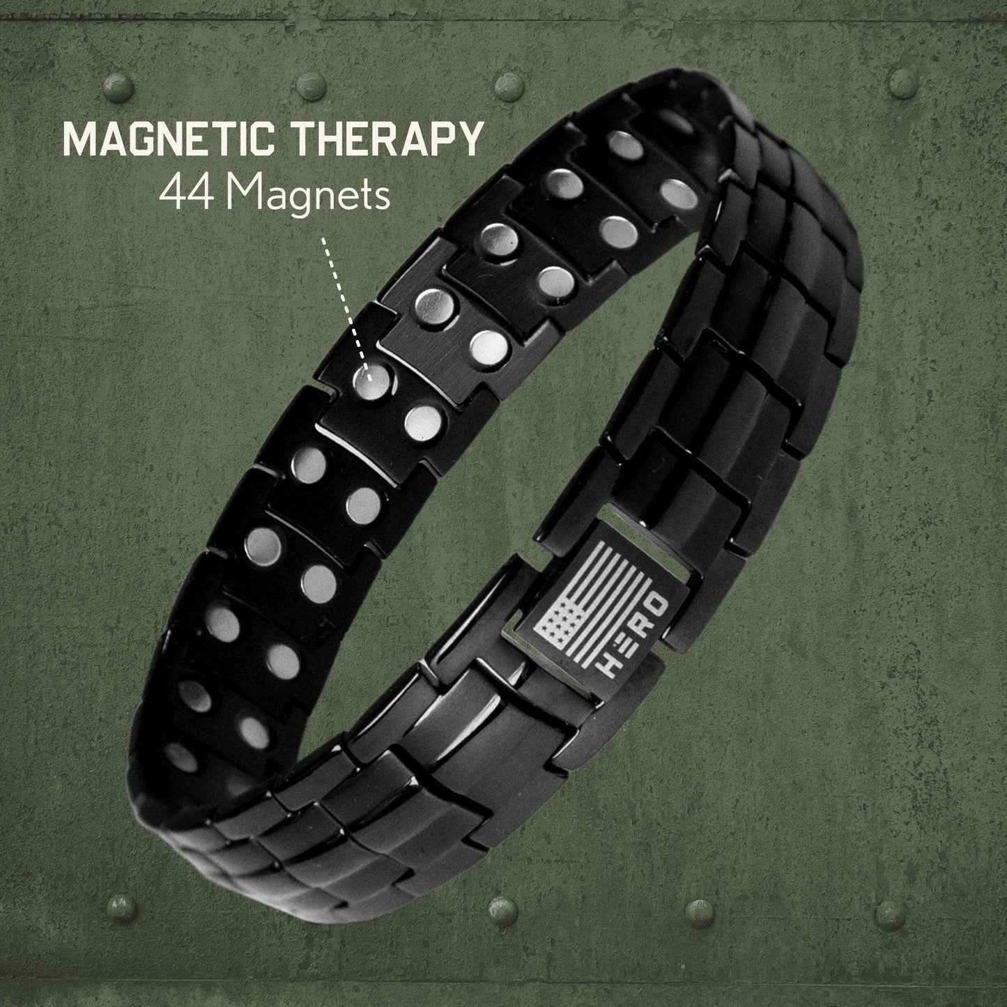 The Hero Company- Sherman Tank Track Titanium Magnetic Bracelet : Helps Pair Veterans With A Service Dog Or Shelter Dog- Faire