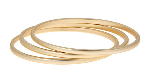 Set of 3 Brush Gold Peyton Bangle