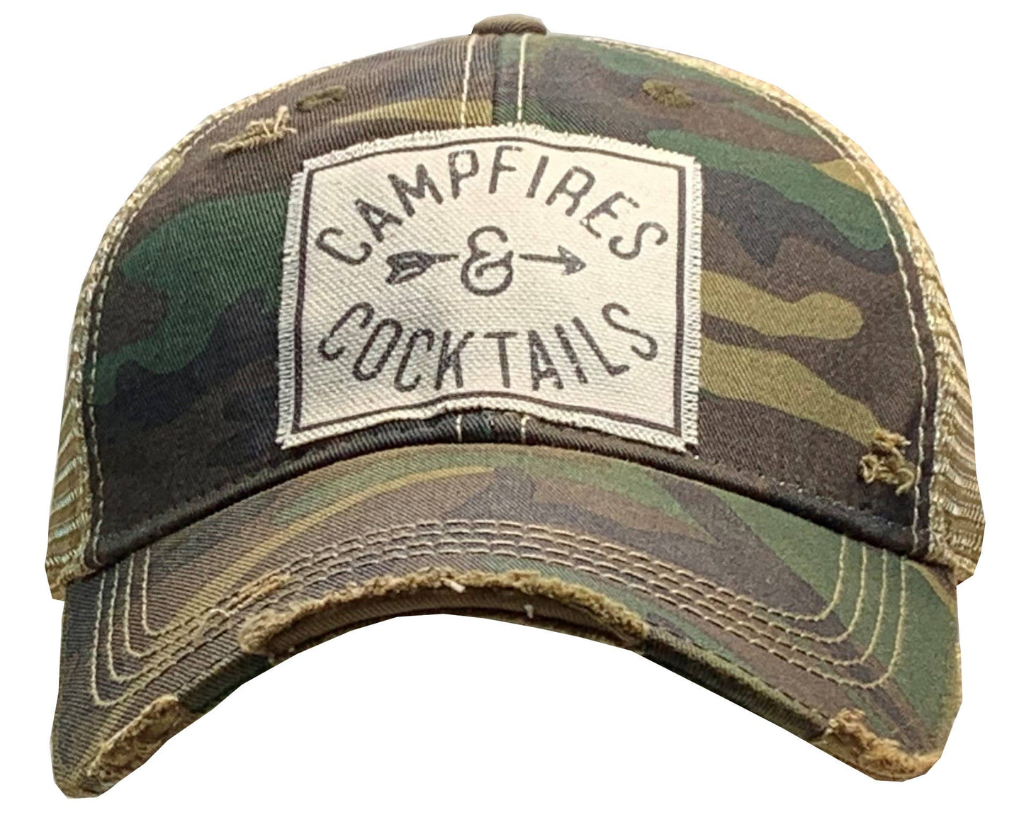 Vintage Life - Campfires & Cocktails Trucker Hat Baseball Cap