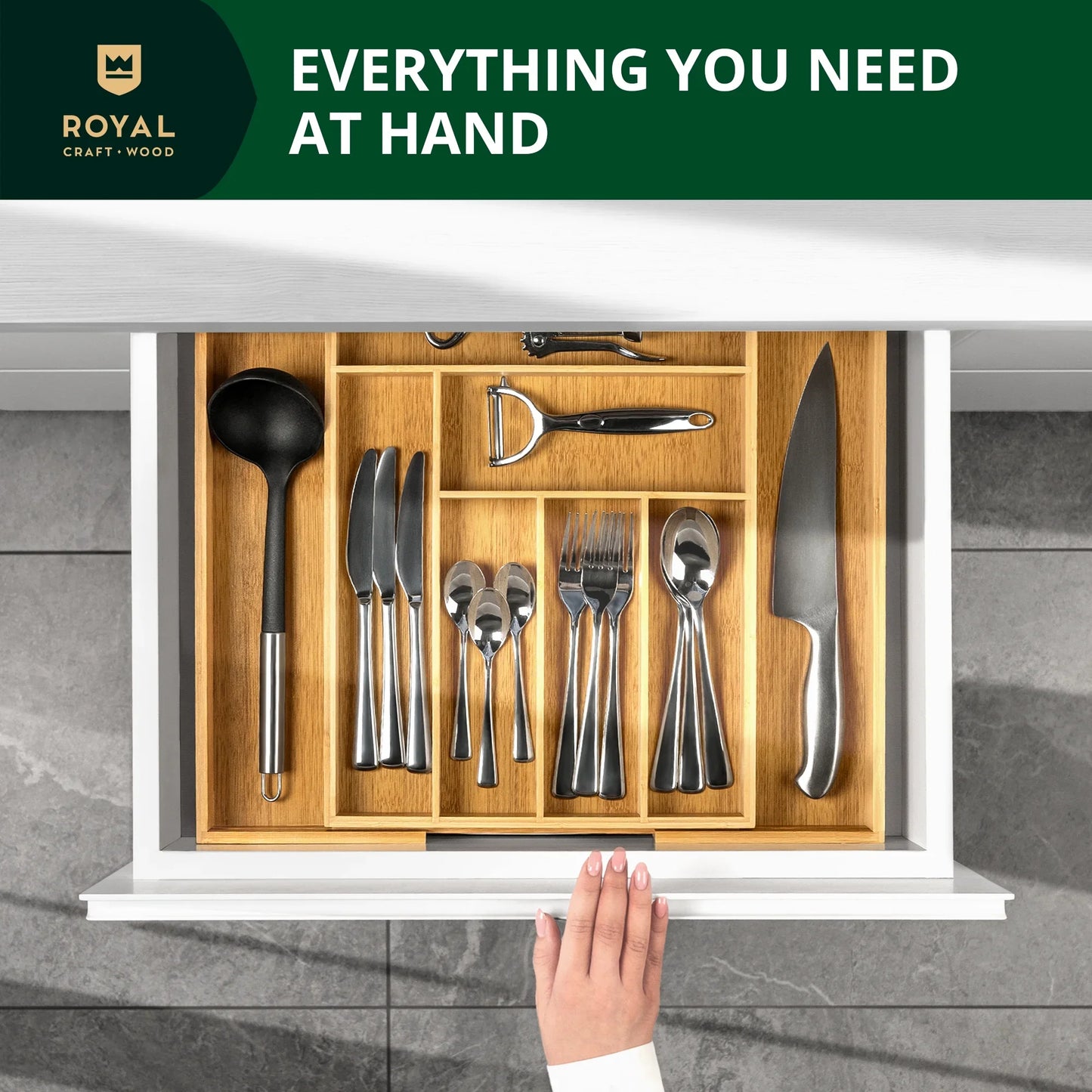 Expandable Silverware Organizer (8 Slots)