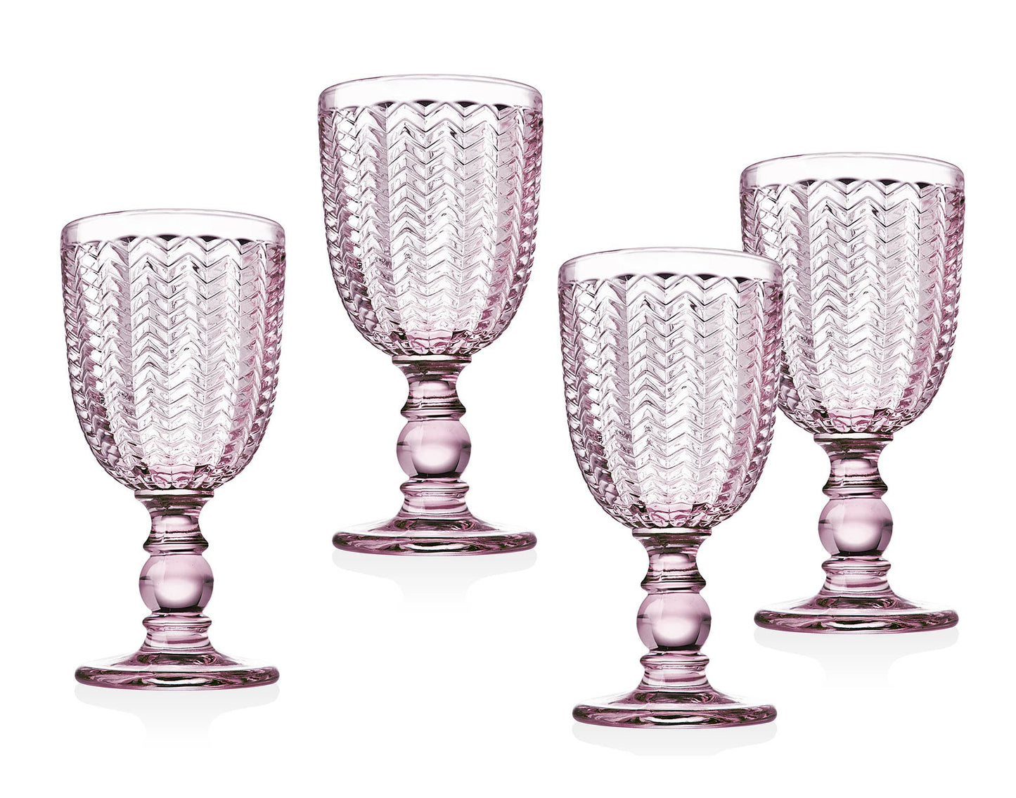 Godinger - Set of Four Twill Goblets - Pink