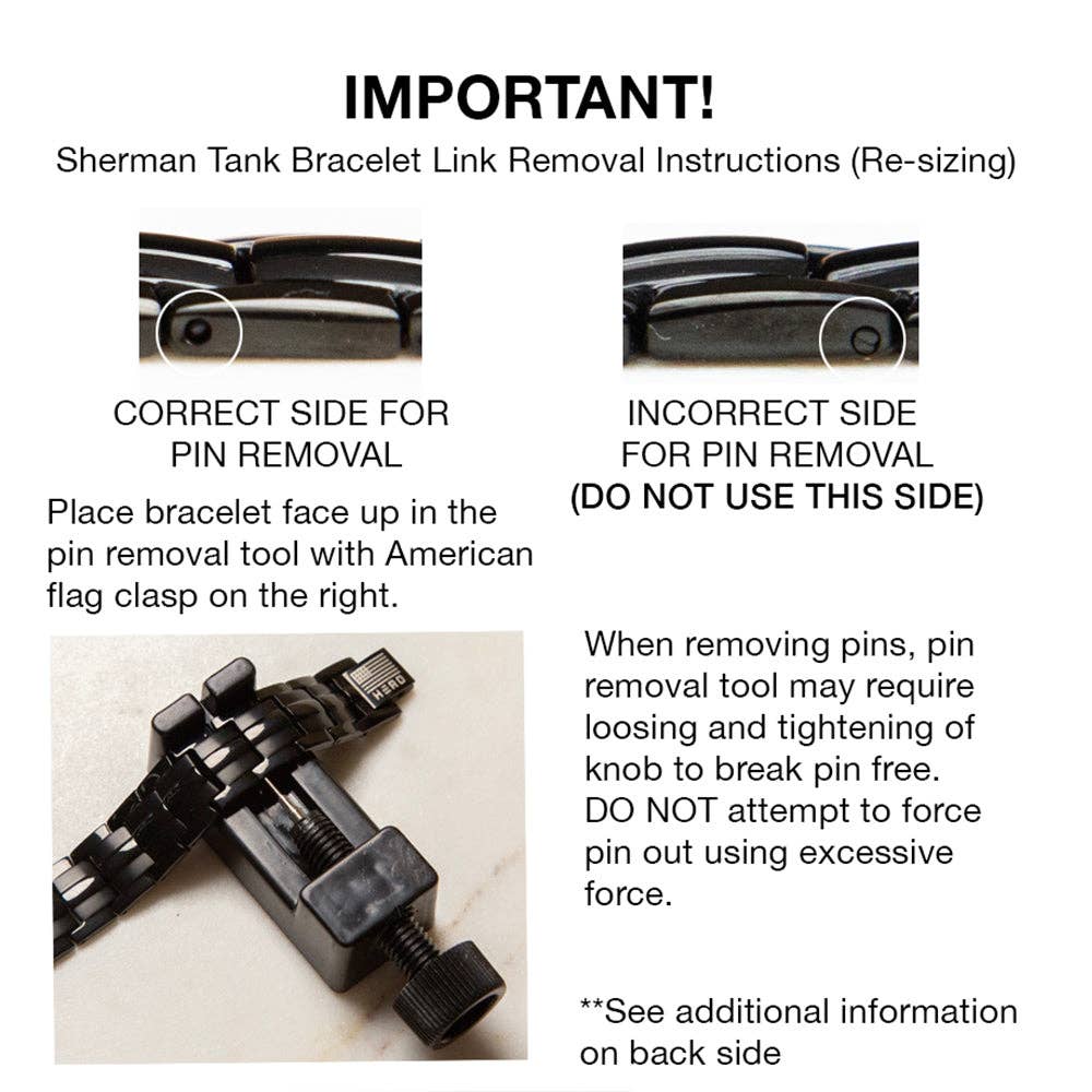 The Hero Company- Sherman Tank Track Titanium Magnetic Bracelet : Helps Pair Veterans With A Service Dog Or Shelter Dog- Faire