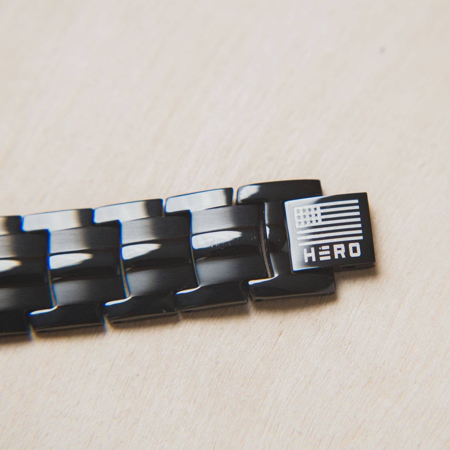 The Hero Company- Sherman Tank Track Titanium Magnetic Bracelet : Helps Pair Veterans With A Service Dog Or Shelter Dog- Faire