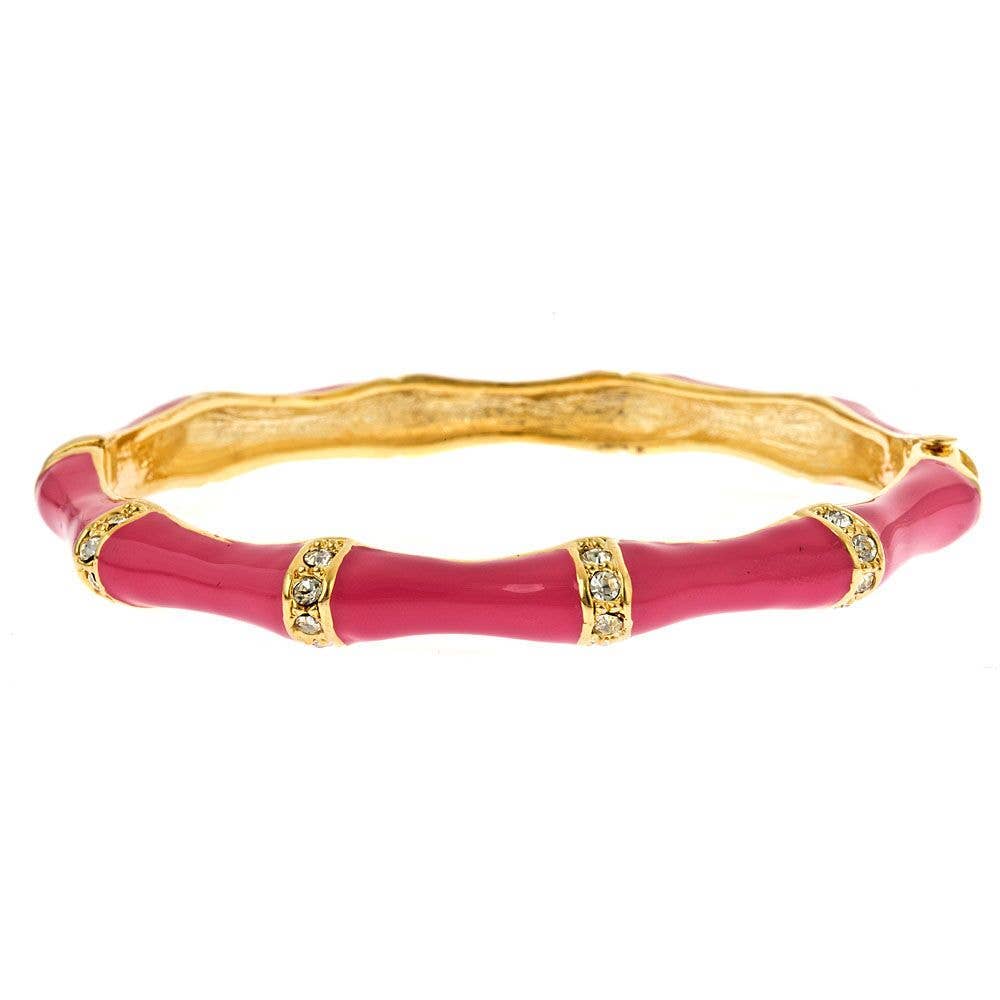 Enamel Stone Bamboo Bracelet: Navy