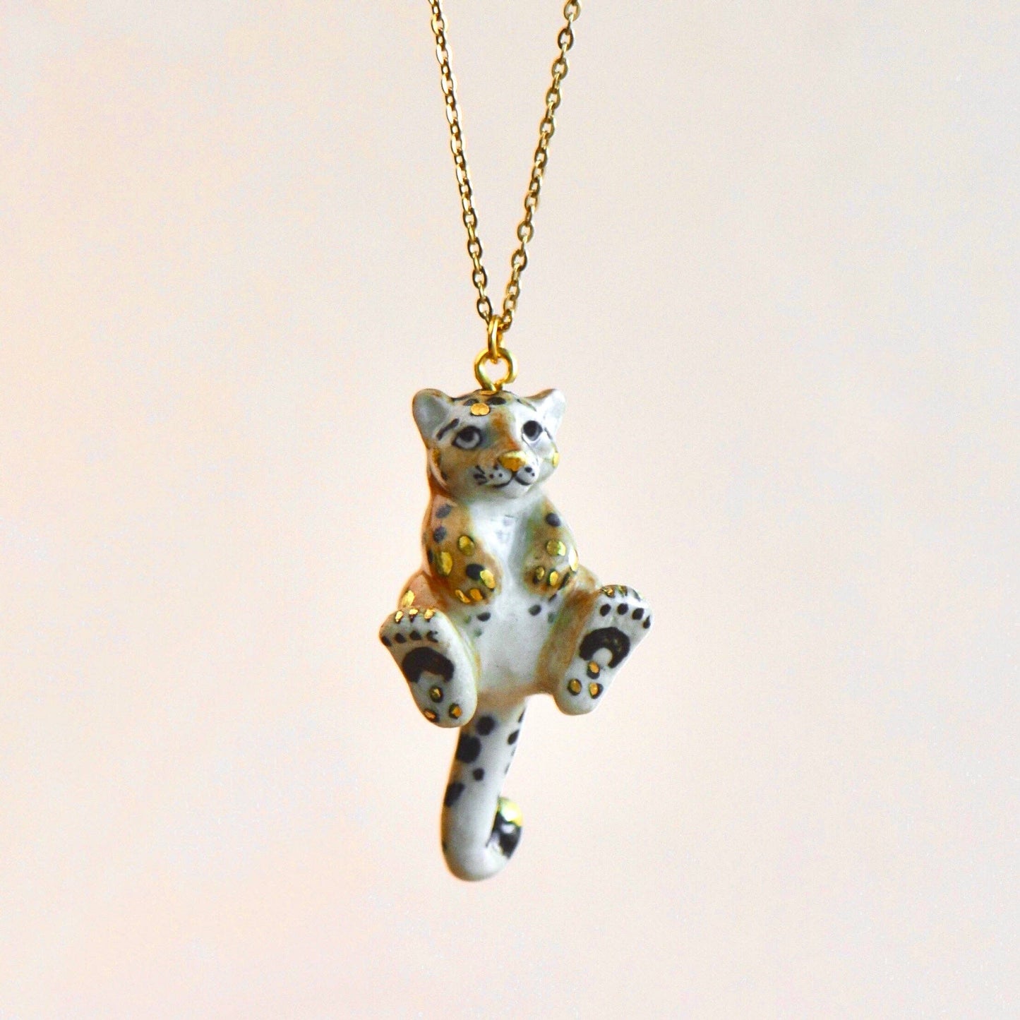 Gold Spotted Leopard Cub Necklace