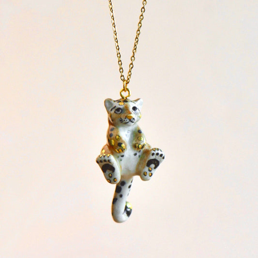 Gold Spotted Leopard Cub Necklace