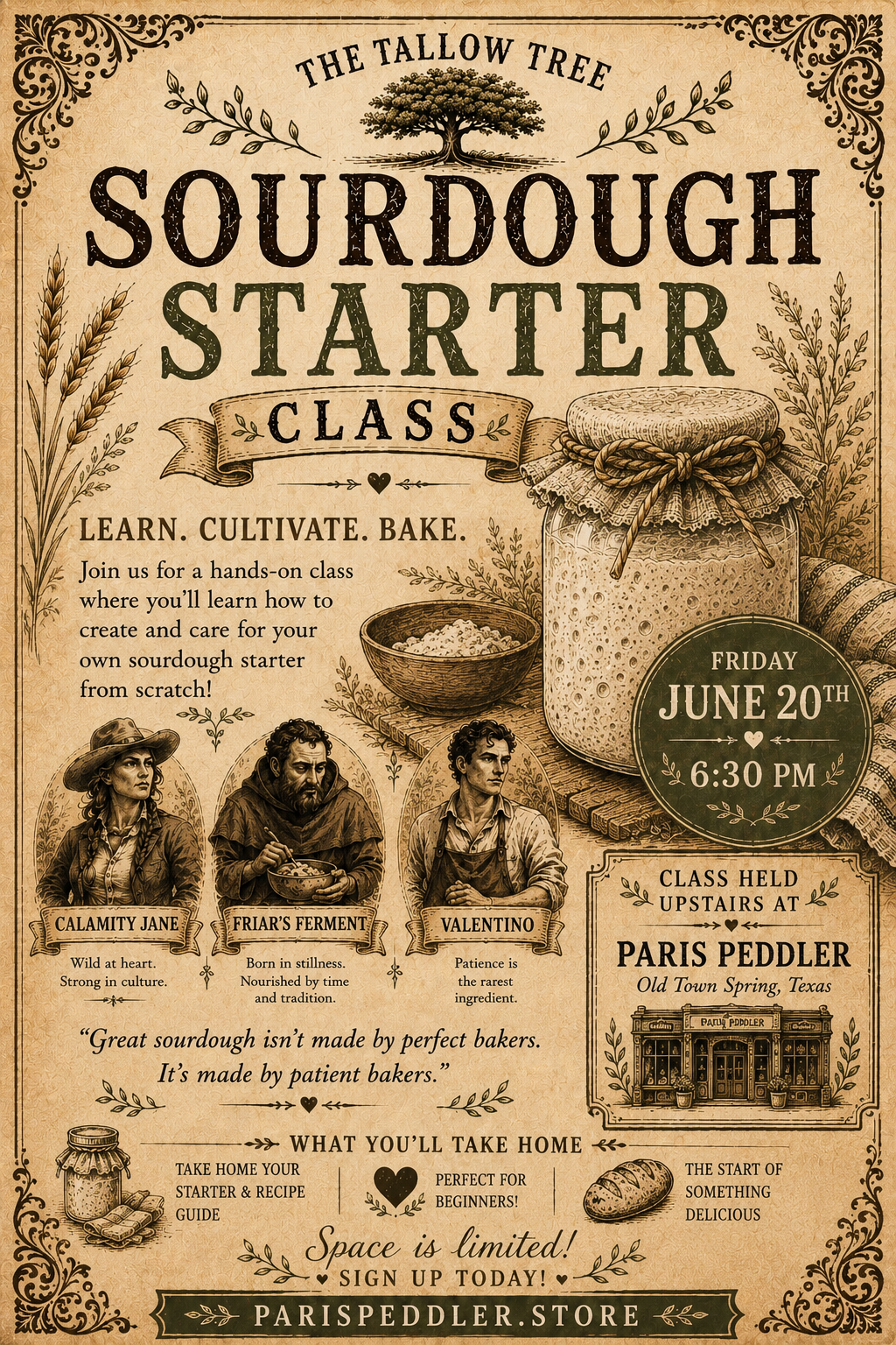 The Tallow Tree Sourdough Starter Class