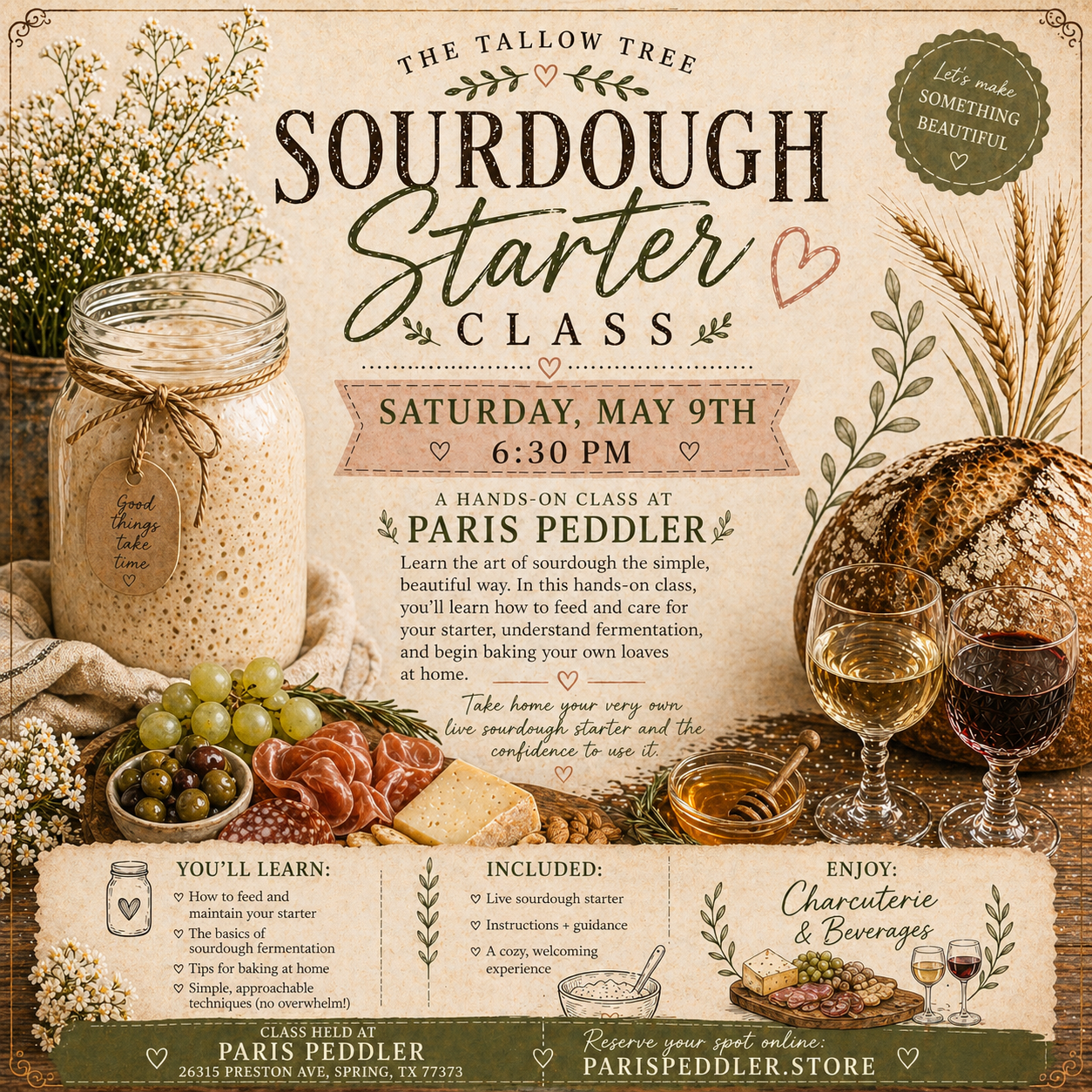 The Tallow Tree Sourdough Starter Class