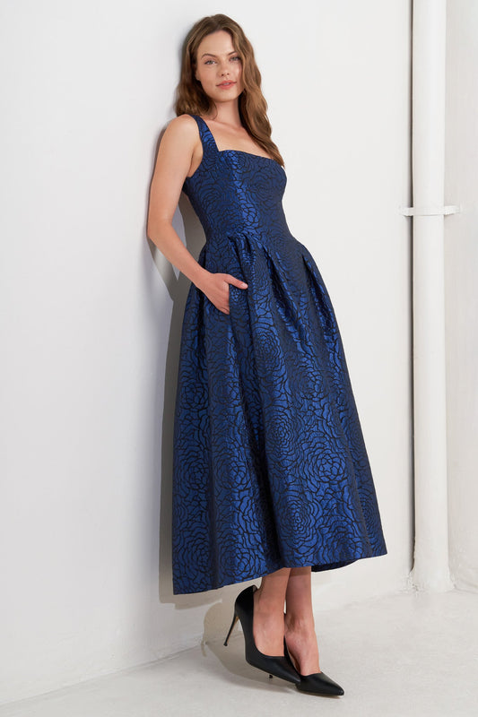 OPERA ROSE WOVEN MIDI DRESS