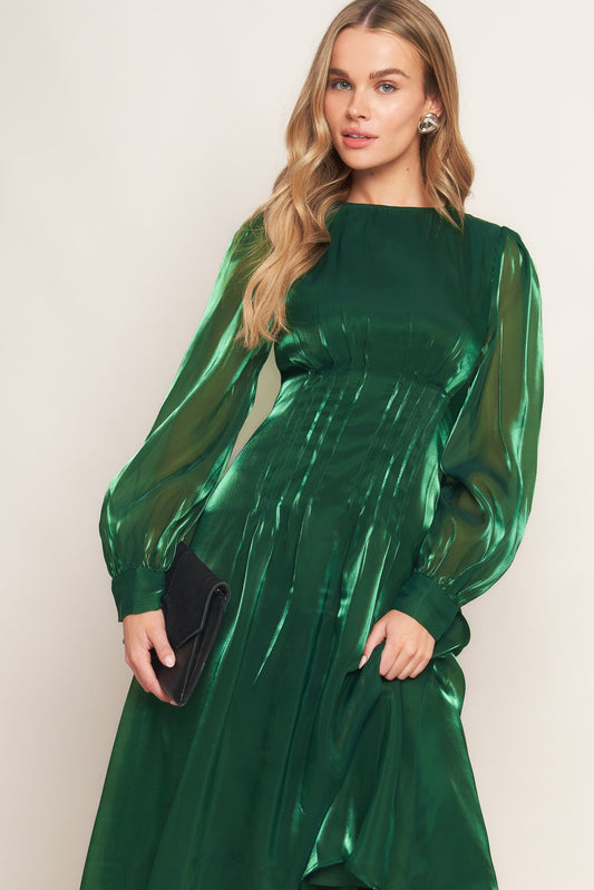 VITAL MOMENT WOVEN MIDI DRESS