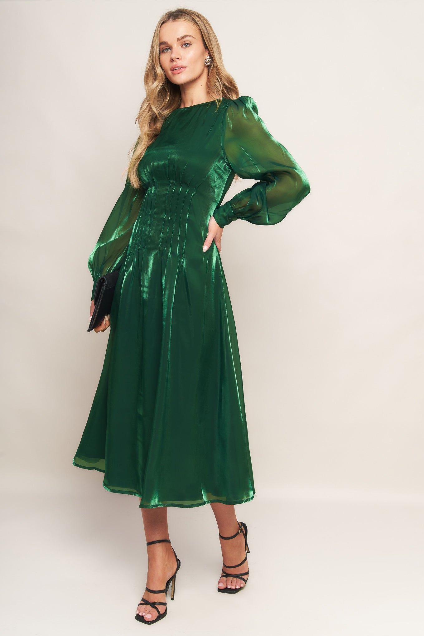 VITAL MOMENT WOVEN MIDI DRESS
