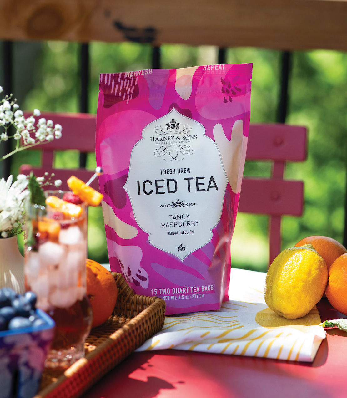 Raspberry Herbal Fresh Brew Iced Tea
