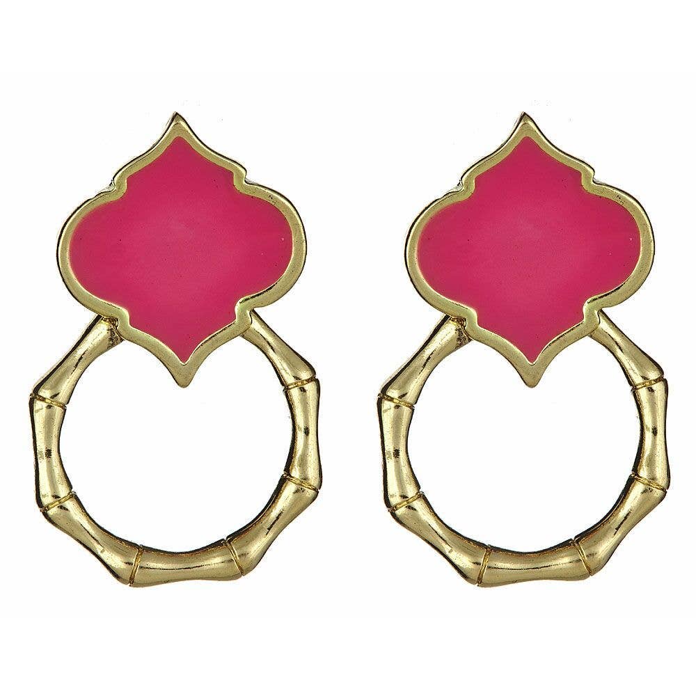 Bamboo Spade Earring: Gold / White