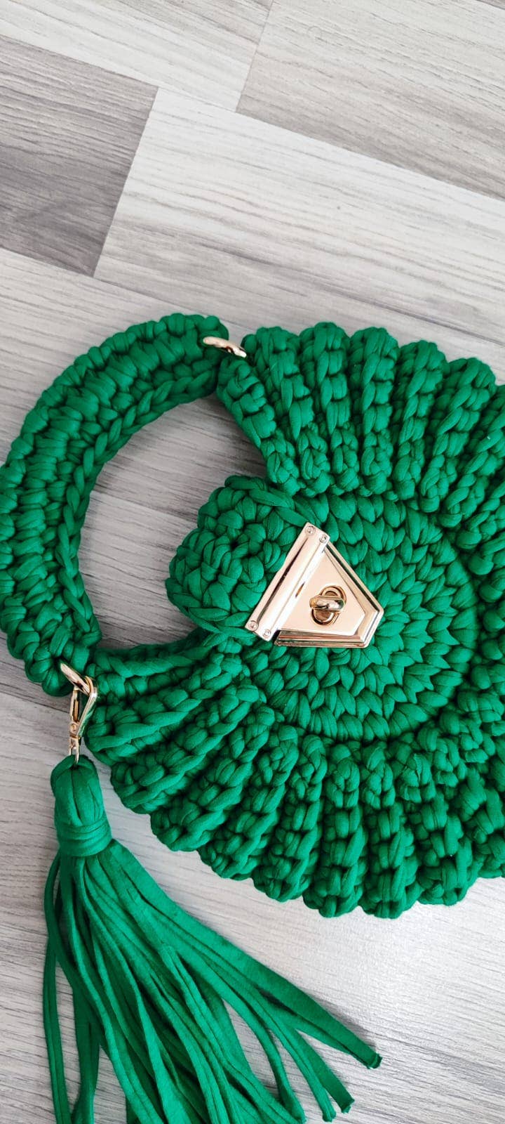 CHQEL - CHQEL Green Round Mussel  Crochet Handmade Model for Womens