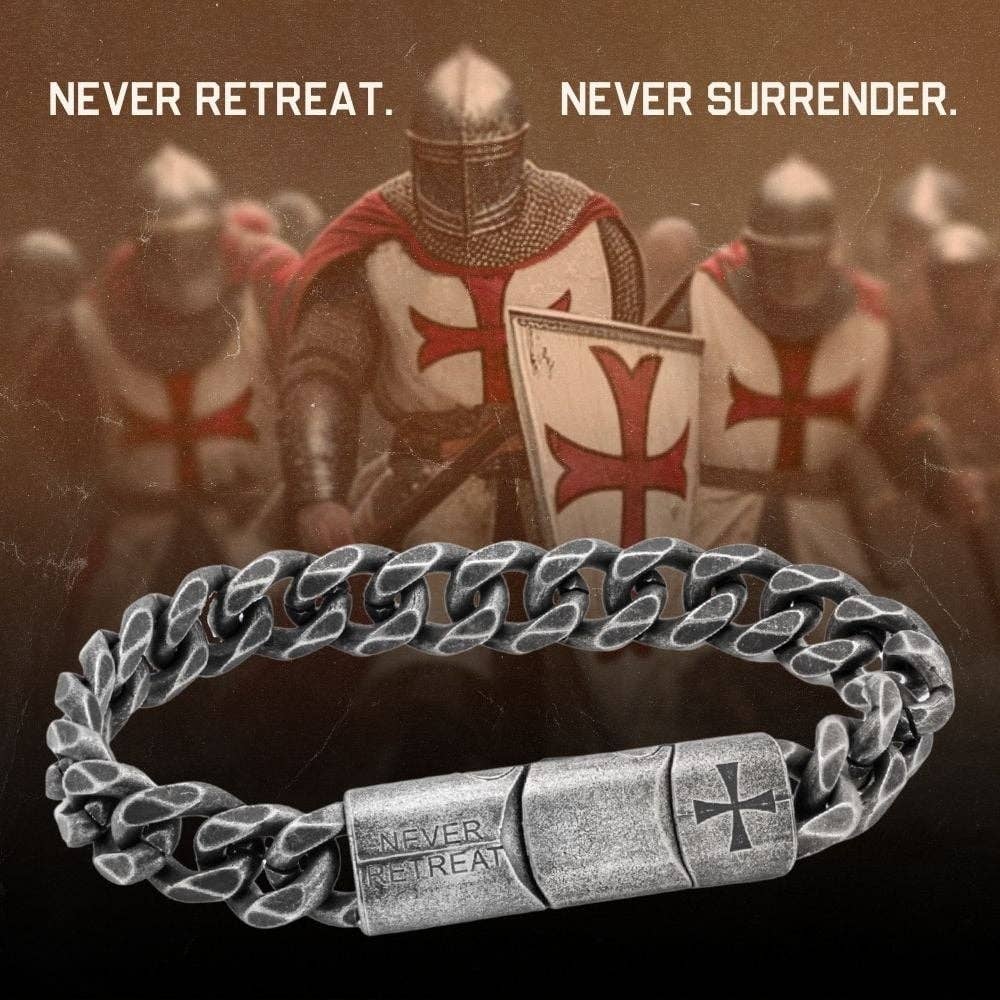 The Hero Company - The Hero Company- Knights Templar - Never Retreat Never Surrender Bracelet: Helps Pair Veterans With A Service Dog Or Shelter Dog -Faire
