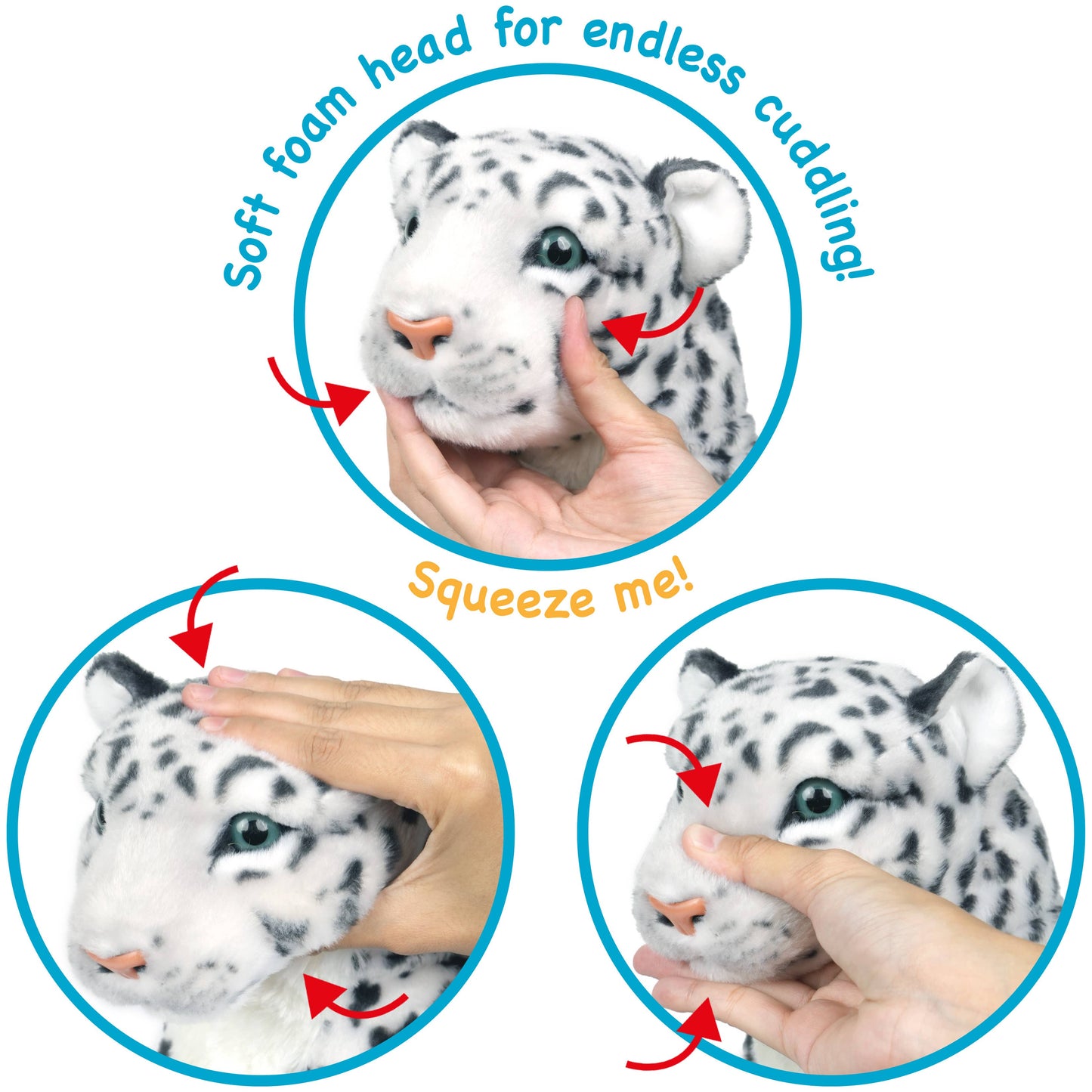 VIAHART Toy Co. - Sinovia The Snow Leopard - Squeeze Me! | 17 Inch Stuffed Ani