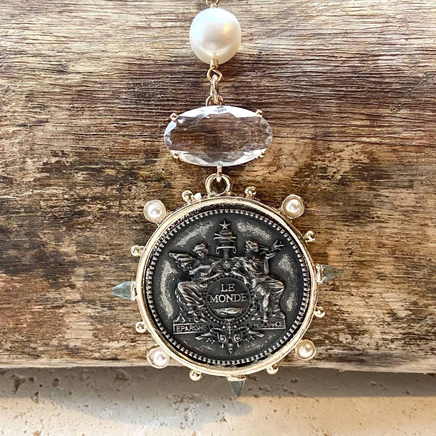 French medallion coin horse jewelry boutique fall: Horse coin