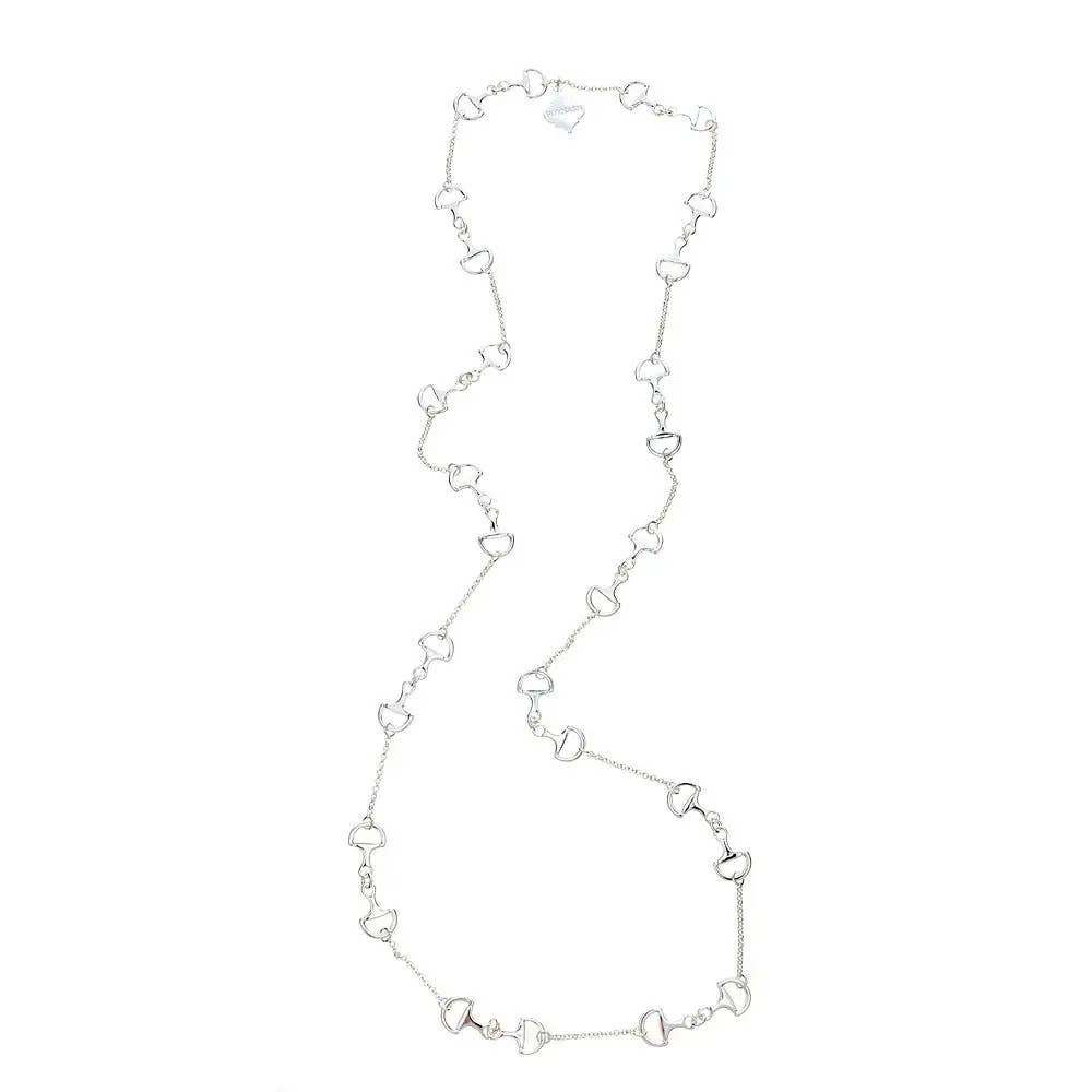 Long Baby Horsebit Necklace: Gold