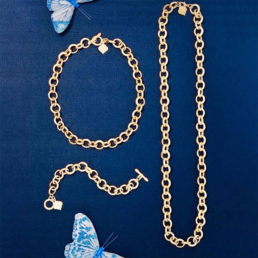 Brush Gold Short Bella Necklace