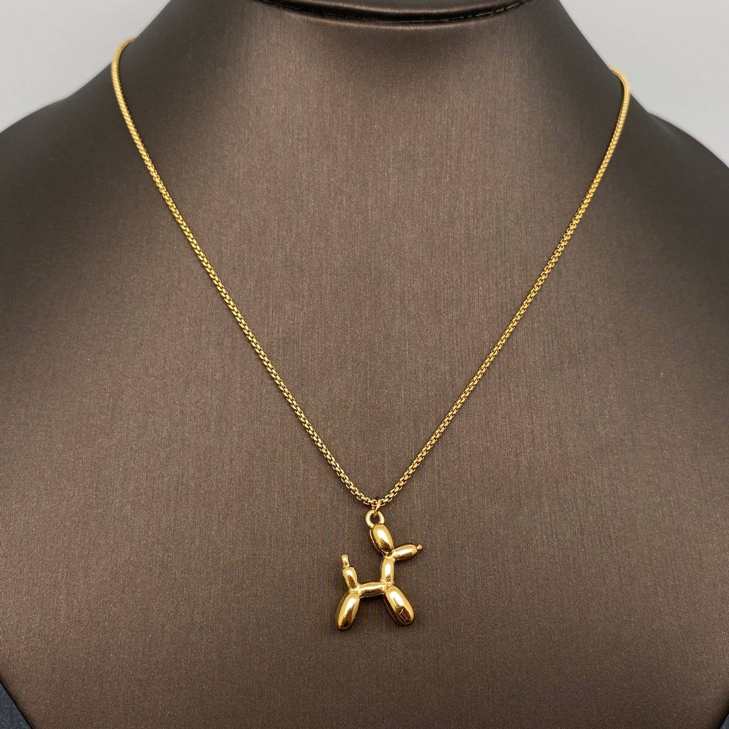 Mio Queena - Balloon Dog 18K Gold-plated Stainless Steel Necklace - FGS: Large