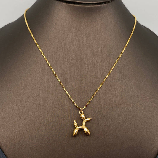 Mio Queena - Balloon Dog 18K Gold-plated Stainless Steel Necklace - FGS: Small