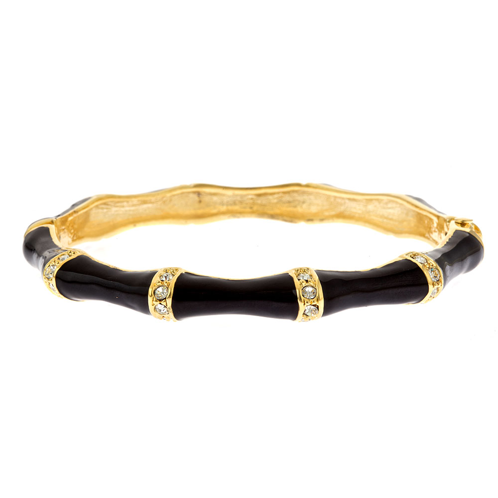 Enamel Stone Bamboo Bracelet: Navy