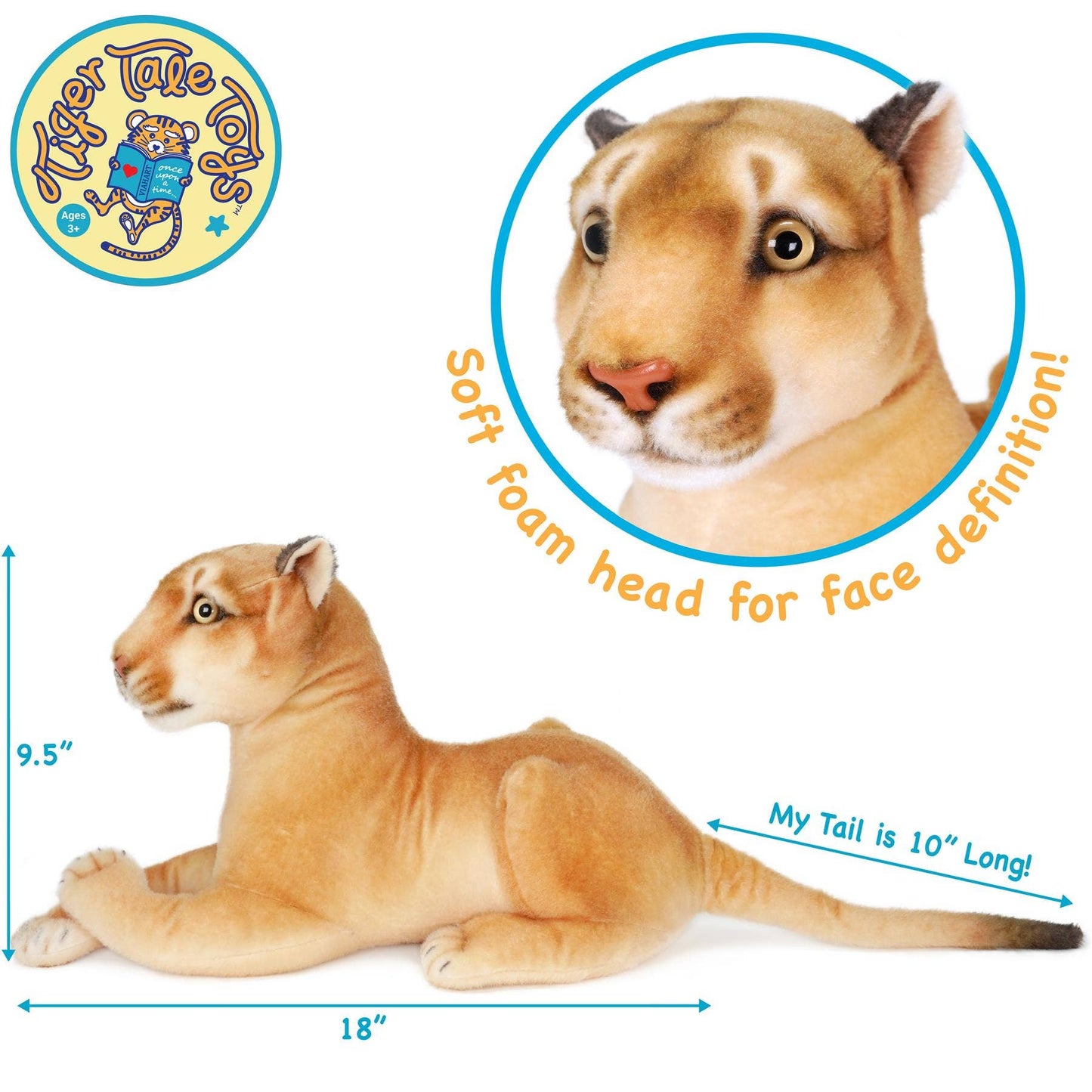 Monique the Mountain Lion | 18 Inch Stuffed Animal Plush
