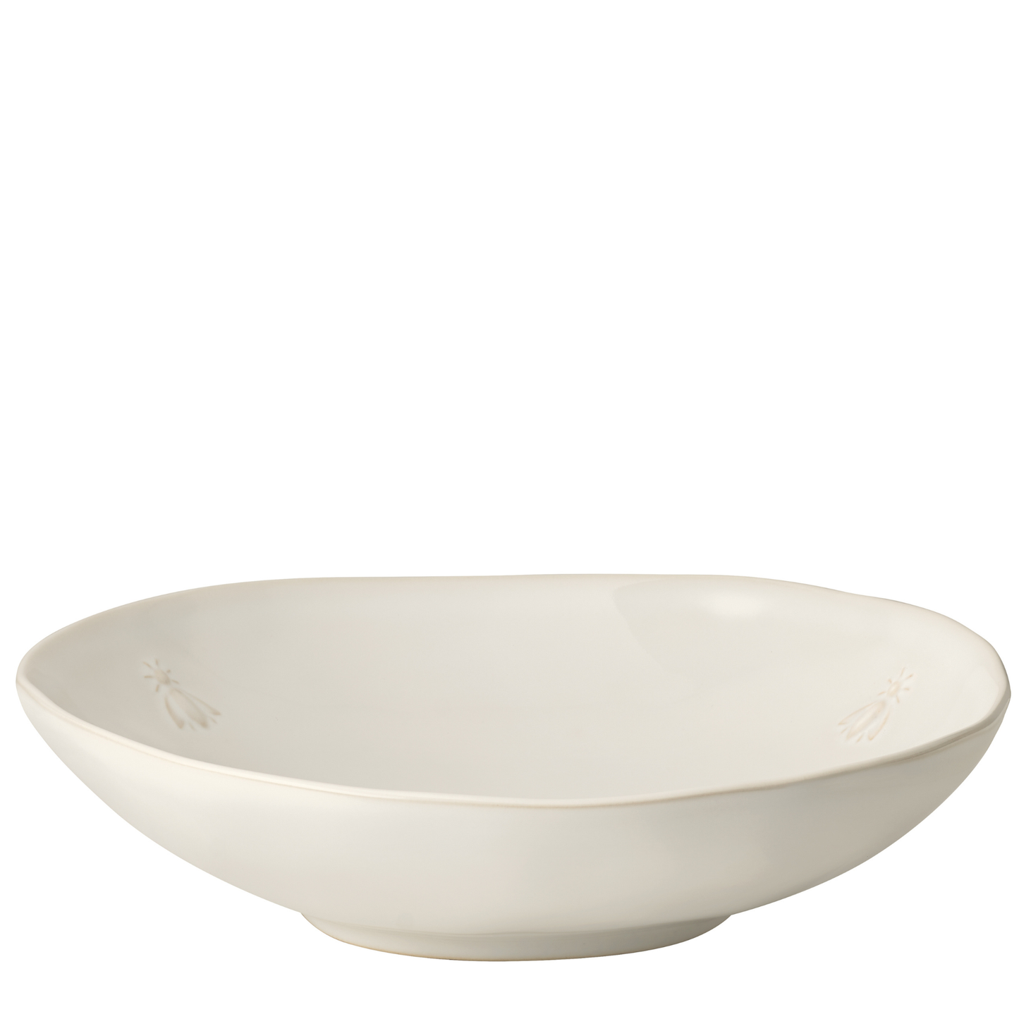 Bee Ceramic Pasta Plate Set- 4: Ecru