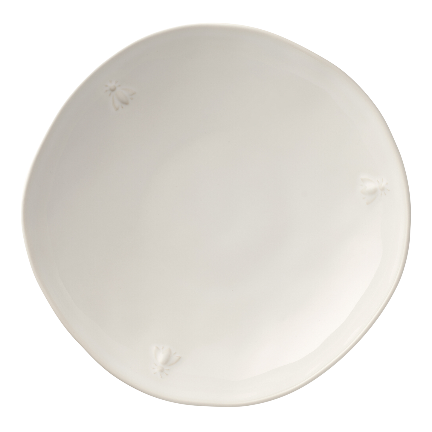 Bee Ceramic Pasta Plate Set- 4: Ecru