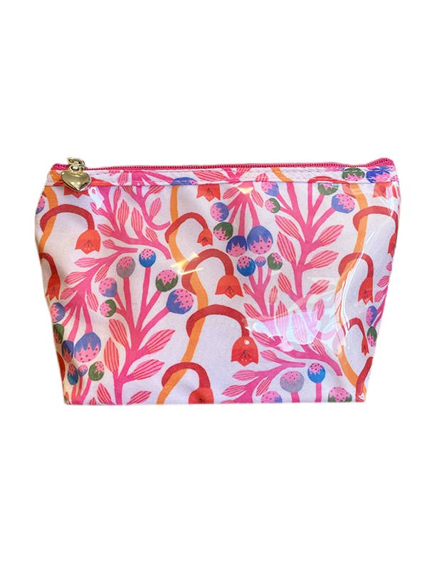 Jacaranda Living - Cosmetic Bag (Small) - Strawberry Vine (Pink)