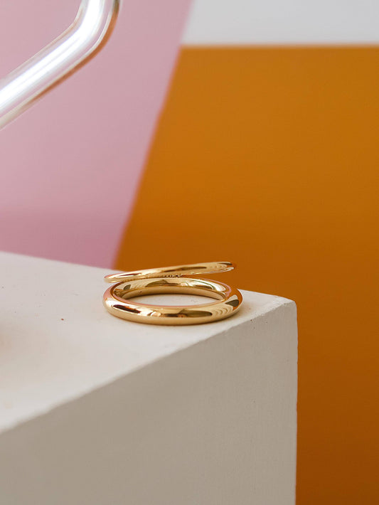 Flânerie by MAIQ - Harvey 18K Gold Non-Tarnish Classic Double Band Ring: Yellow Gold / 7