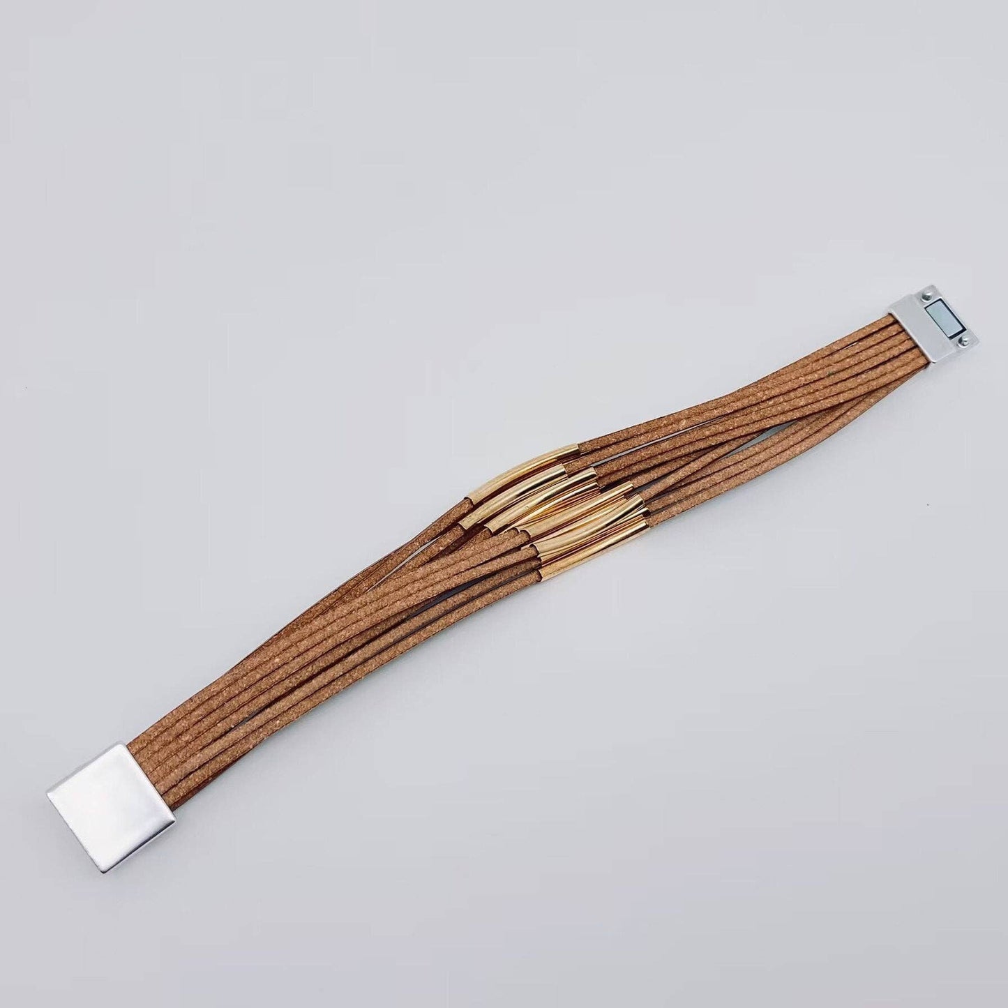 Mio Queena - 2 Colors PU Leather Bracelet with Magnetic Buckle