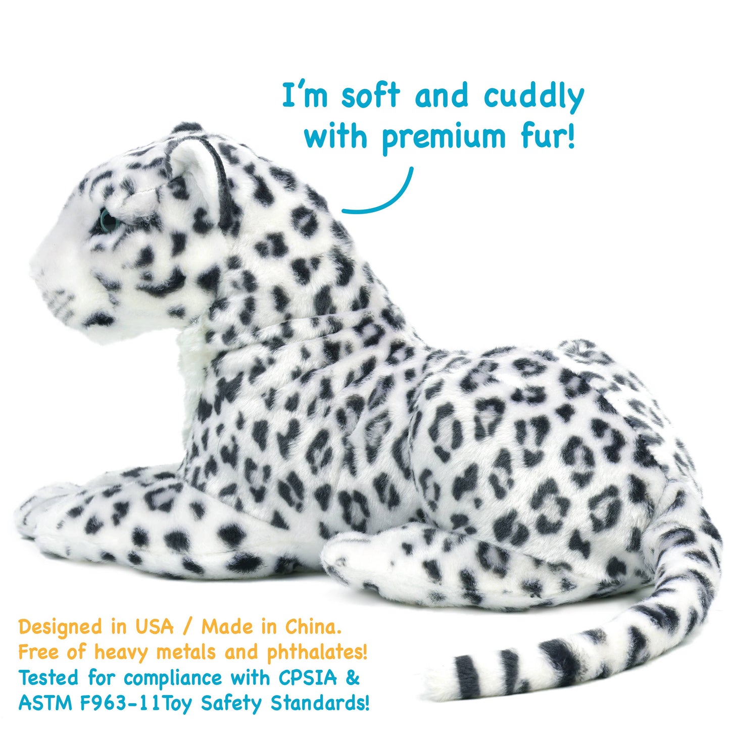 VIAHART Toy Co. - Sinovia The Snow Leopard - Squeeze Me! | 17 Inch Stuffed Ani