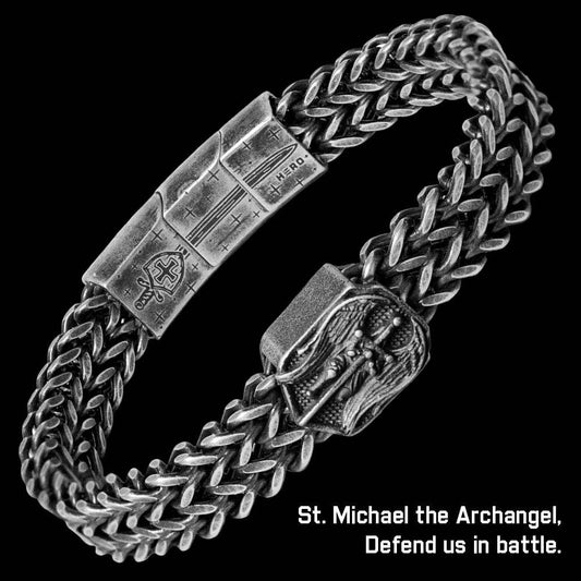 The Hero Company- Saint Michael Defend Us Bracelet - Helps Pair Veterans With A Service Dog Or Shelter Dog -Faire