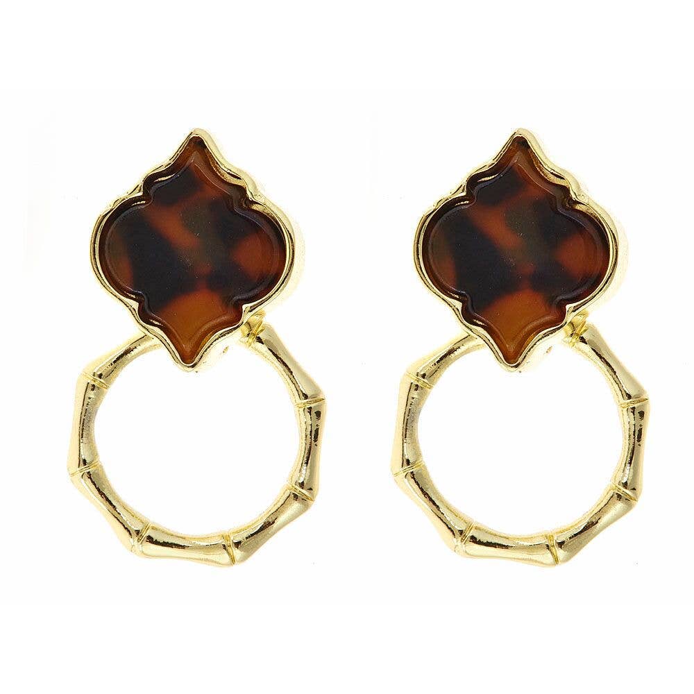 Bamboo Spade Earring: Gold / White