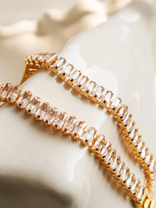 Flânerie by MAIQ - Rhodes 18K Gold Non-Tarnish Glam CZ Bracelet: Yellow Gold
