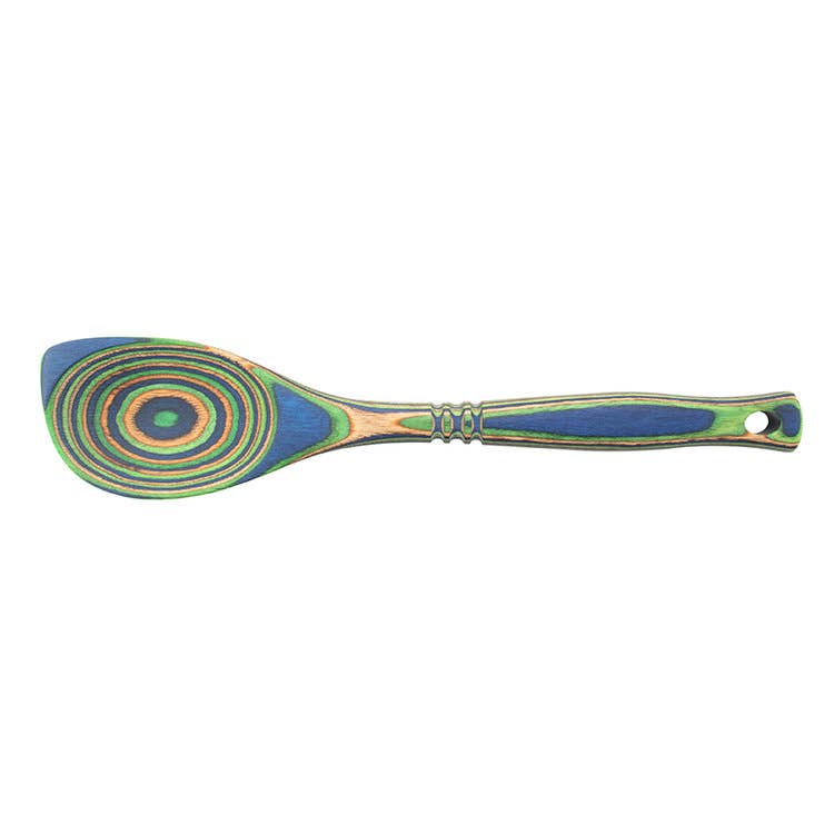 Island Bamboo - 12" Peacock Pakka Corner Spoon